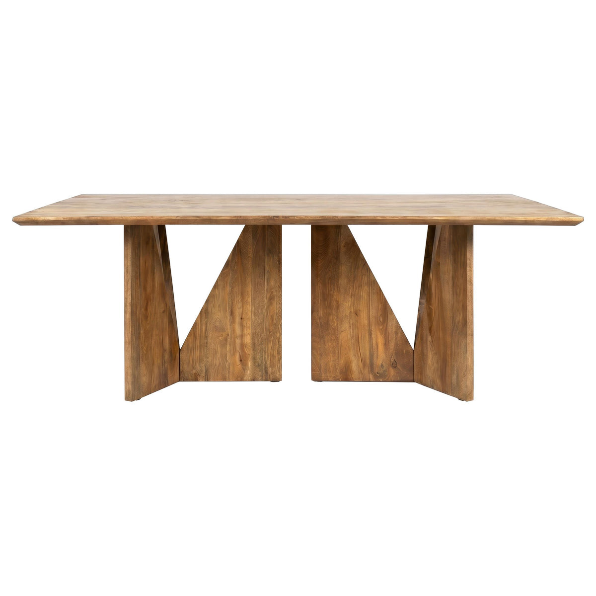 Sosa Light Brown Solid Mango Wood Dining Table with Angular Base from Coaster - Luna Furniture