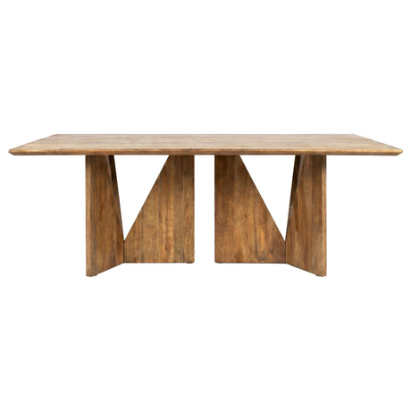 Sosa Light Brown Solid Mango Wood Dining Table with Angular Base from Coaster - Luna Furniture