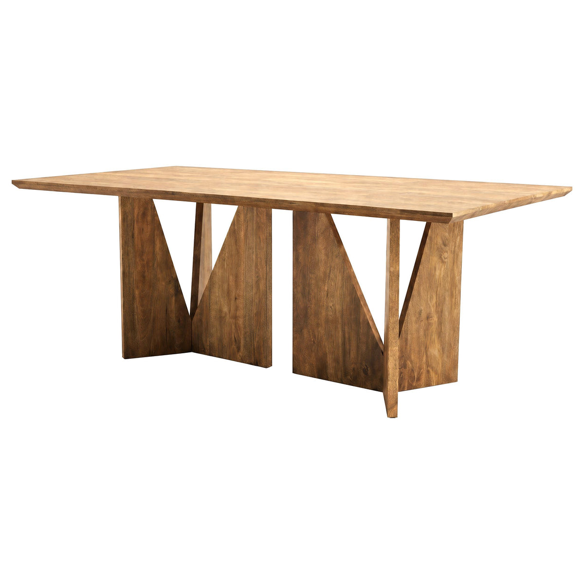Sosa Light Brown Solid Mango Wood Dining Table with Angular Base from Coaster - Luna Furniture