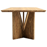 Sosa Light Brown Solid Mango Wood Dining Table with Angular Base from Coaster - Luna Furniture
