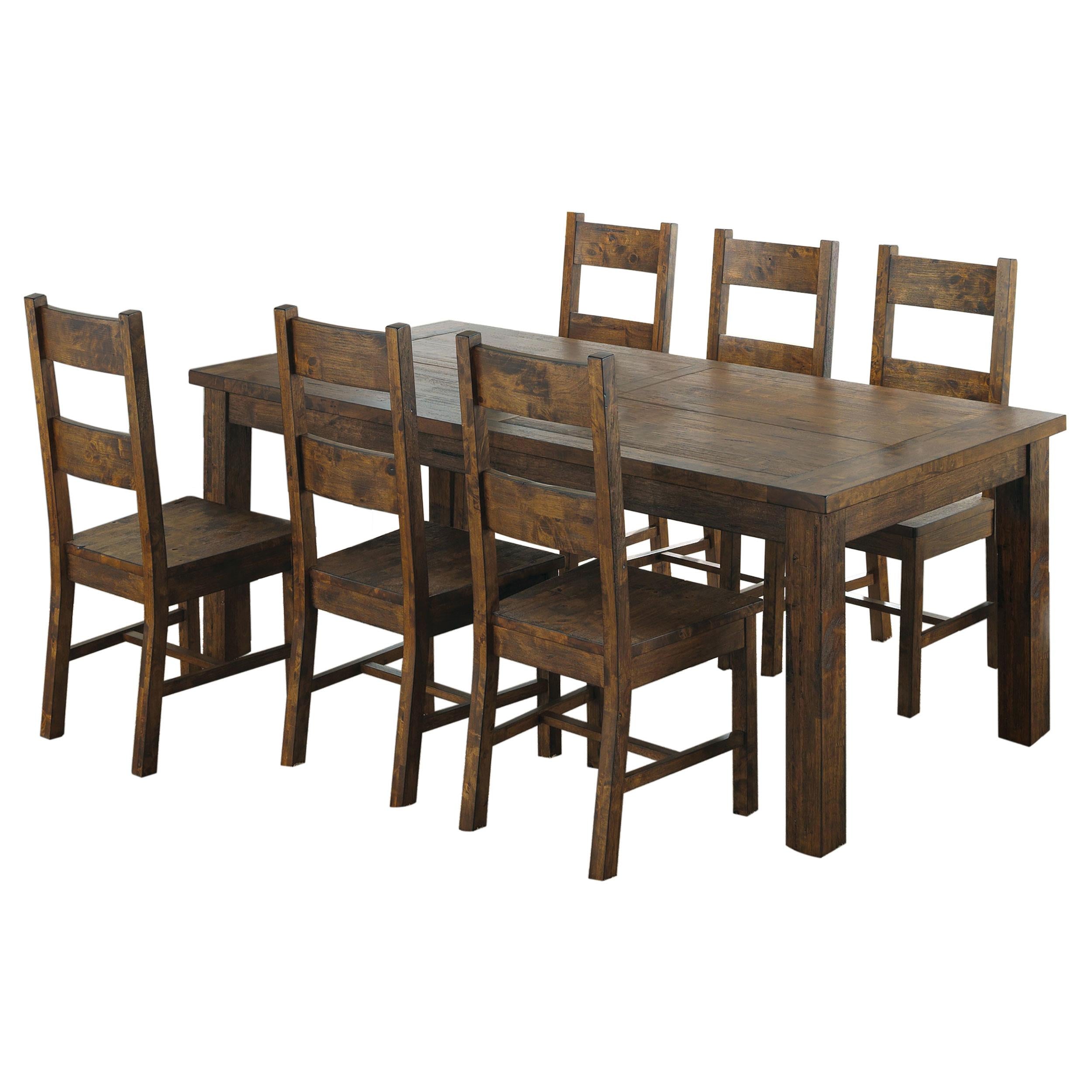 Coleman Dining Room Set Rustic Golden Brown - Luna Furniture