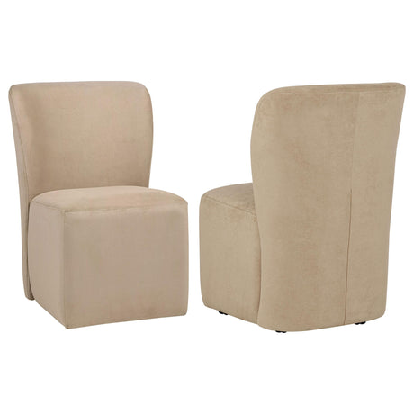 Jaelynn Tan Upholstered Parsons Dining Side Chair (Set of 2) from Coaster - Luna Furniture