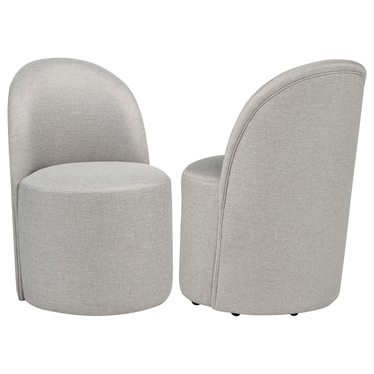 Aubrey Beige Upholstered Barrel Dining Side Chair, Set of 2 from Coaster - Luna Furniture