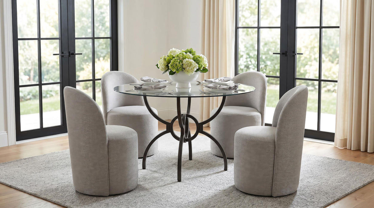 Aubrey Beige Upholstered Barrel Dining Side Chair, Set of 2 from Coaster - Luna Furniture