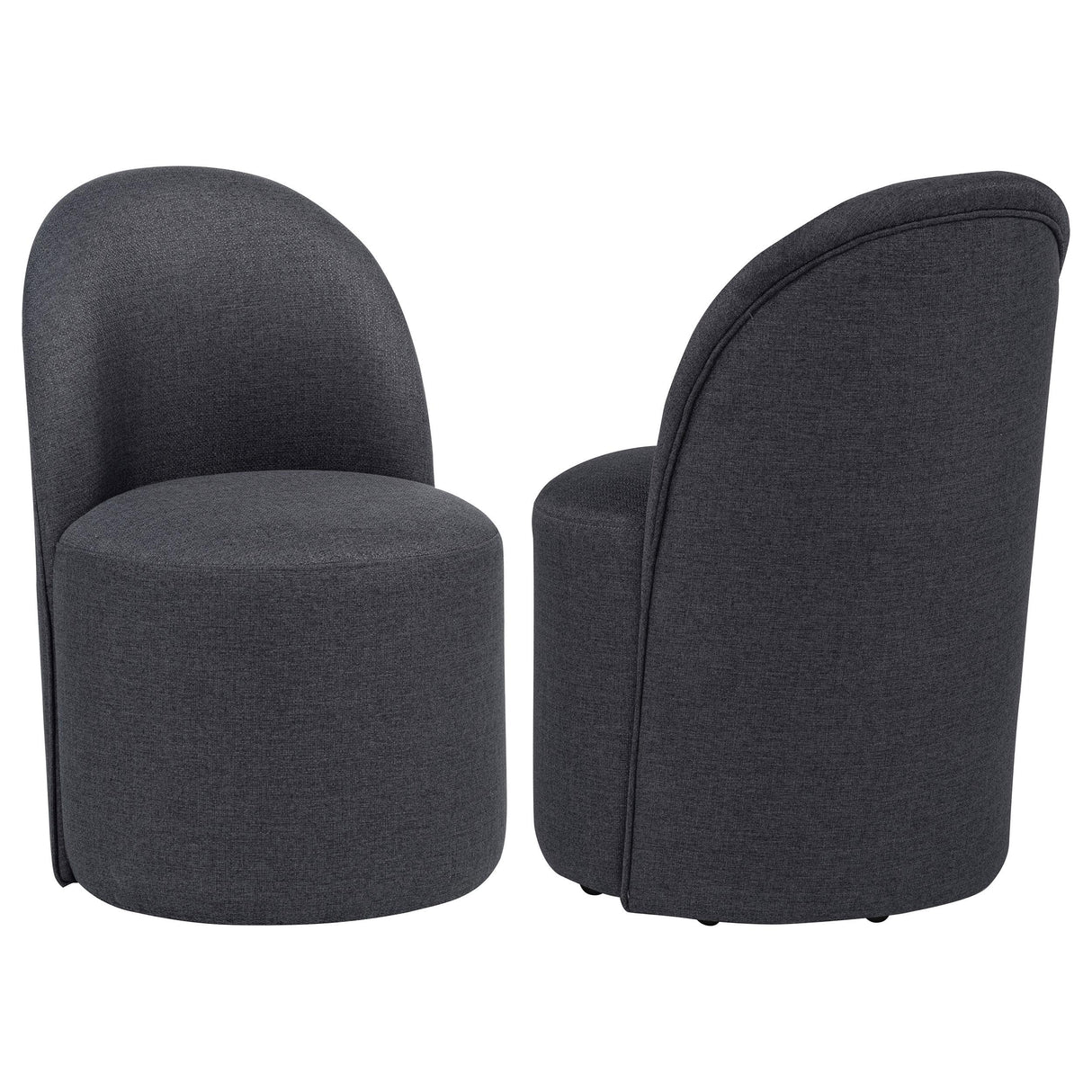 Aubrey Charcoal Upholstered Barrel Dining Side Chair, Set of 2 from Coaster - Luna Furniture