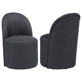 Aubrey Charcoal Upholstered Barrel Dining Side Chair, Set of 2 from Coaster - Luna Furniture