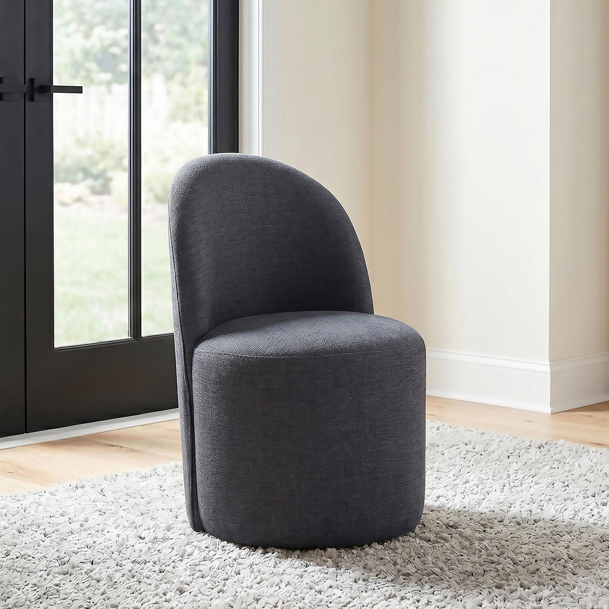 Aubrey Charcoal Upholstered Barrel Dining Side Chair, Set of 2 from Coaster - Luna Furniture