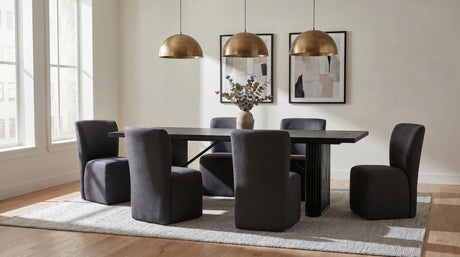 Aubrey Charcoal Upholstered Barrel Dining Side Chair, Set of 2 from Coaster - Luna Furniture