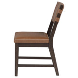 Tegan Cognac Faux Leather Upholstered Dining Side Chair, Set of 2 from Coaster - Luna Furniture