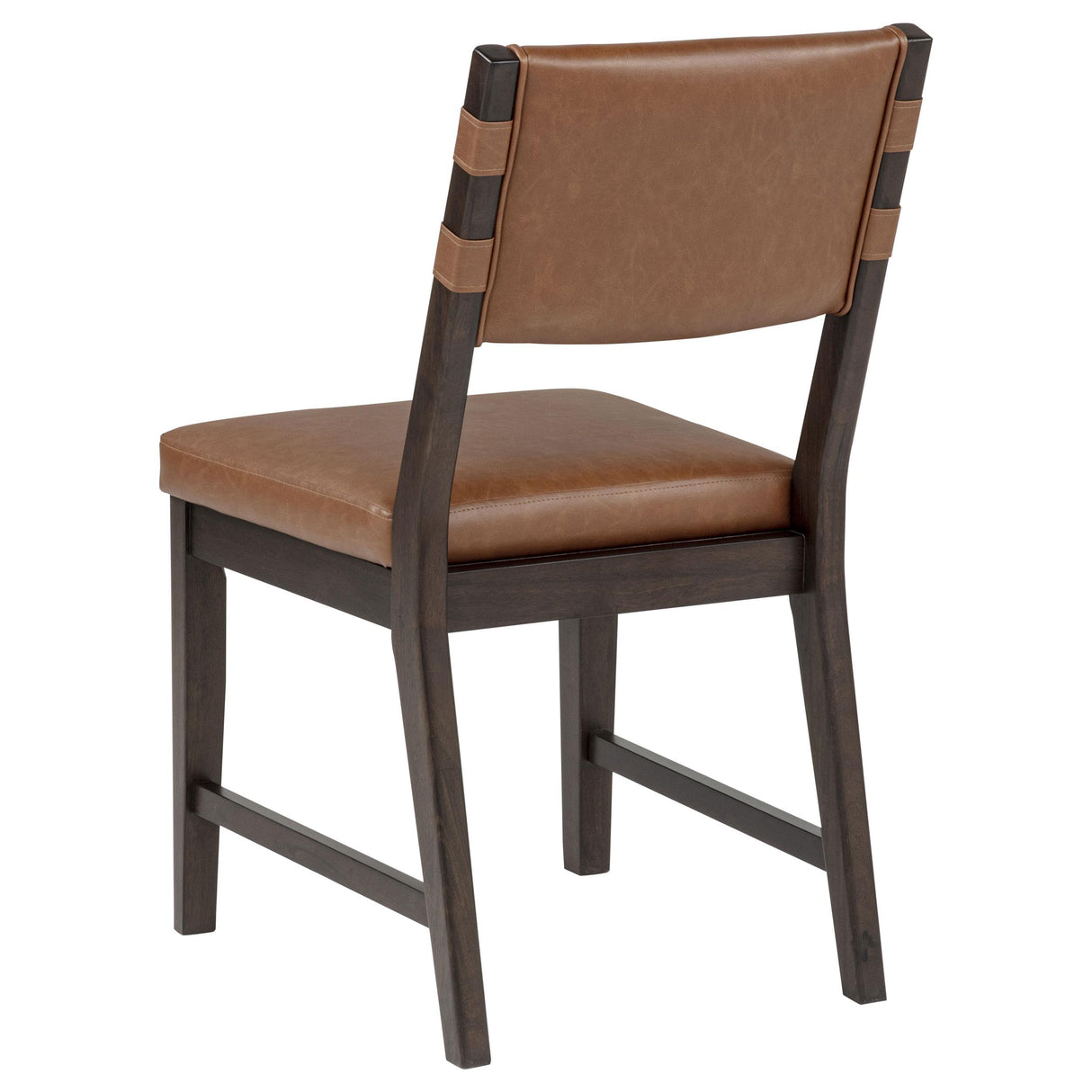 Tegan Cognac Faux Leather Upholstered Dining Side Chair, Set of 2 from Coaster - Luna Furniture