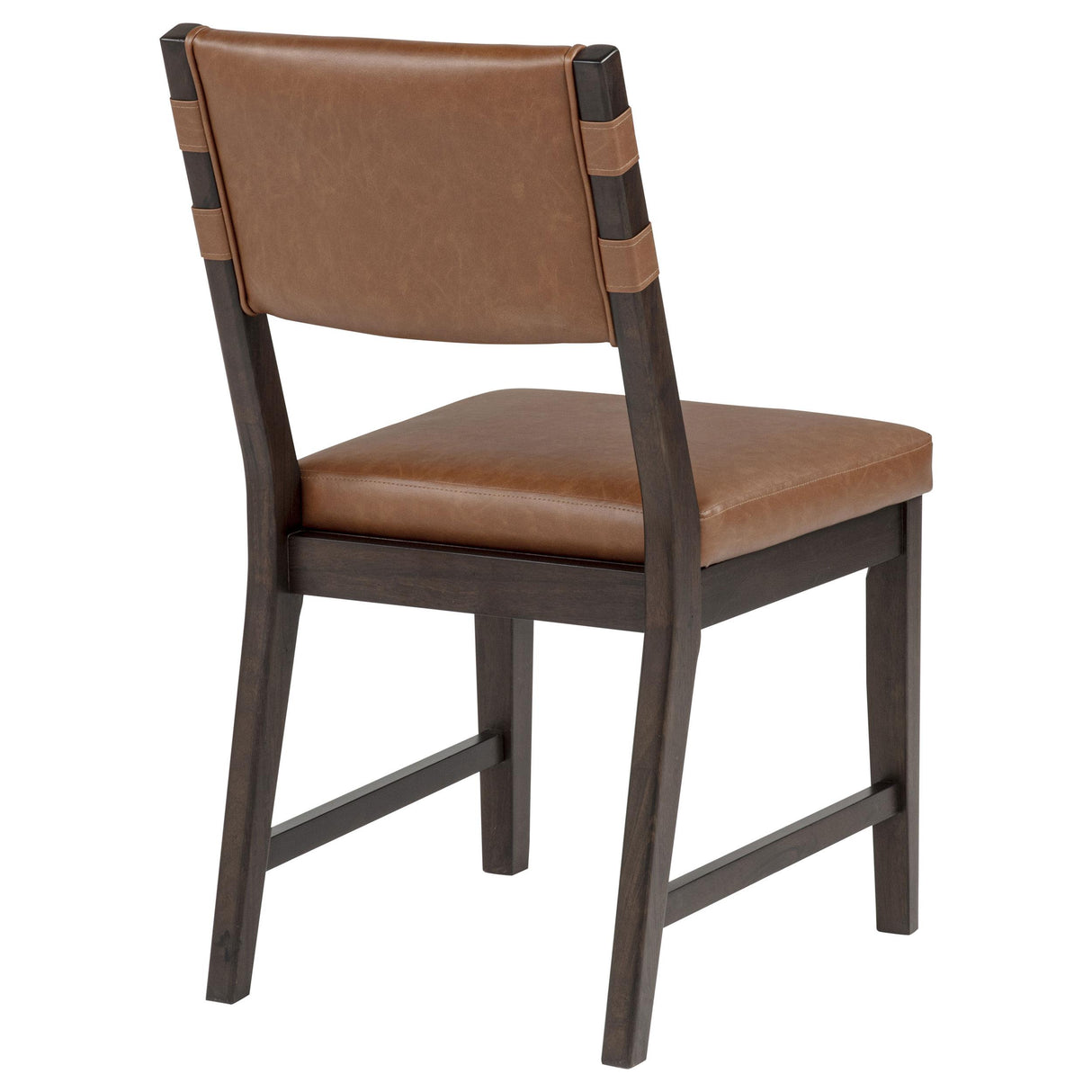 Tegan Cognac Faux Leather Upholstered Dining Side Chair, Set of 2 from Coaster - Luna Furniture