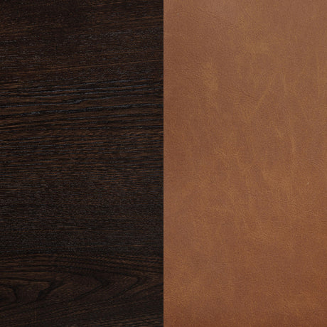 Tegan Cognac Faux Leather Upholstered Dining Side Chair, Set of 2 from Coaster - Luna Furniture
