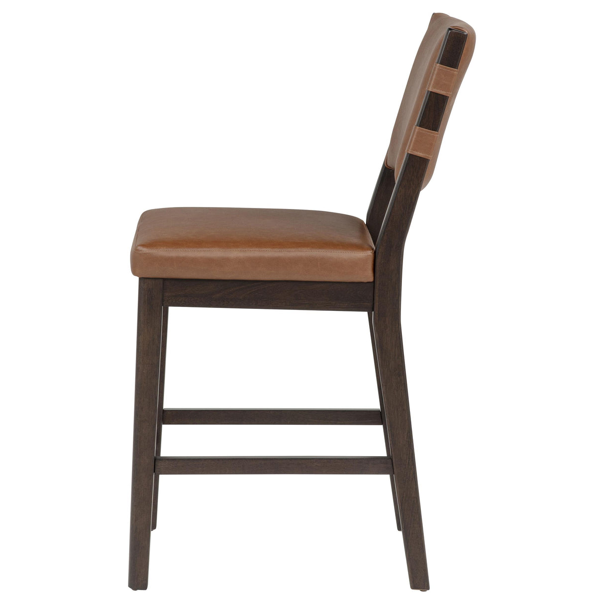 Tegan Cognac Faux Leather Upholstered Counter Height Chair, Set of 2 from Coaster - Luna Furniture
