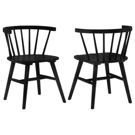 Jeffries Black Windsor Wood Dining Side Chair, Set of 2 from Coaster - Luna Furniture