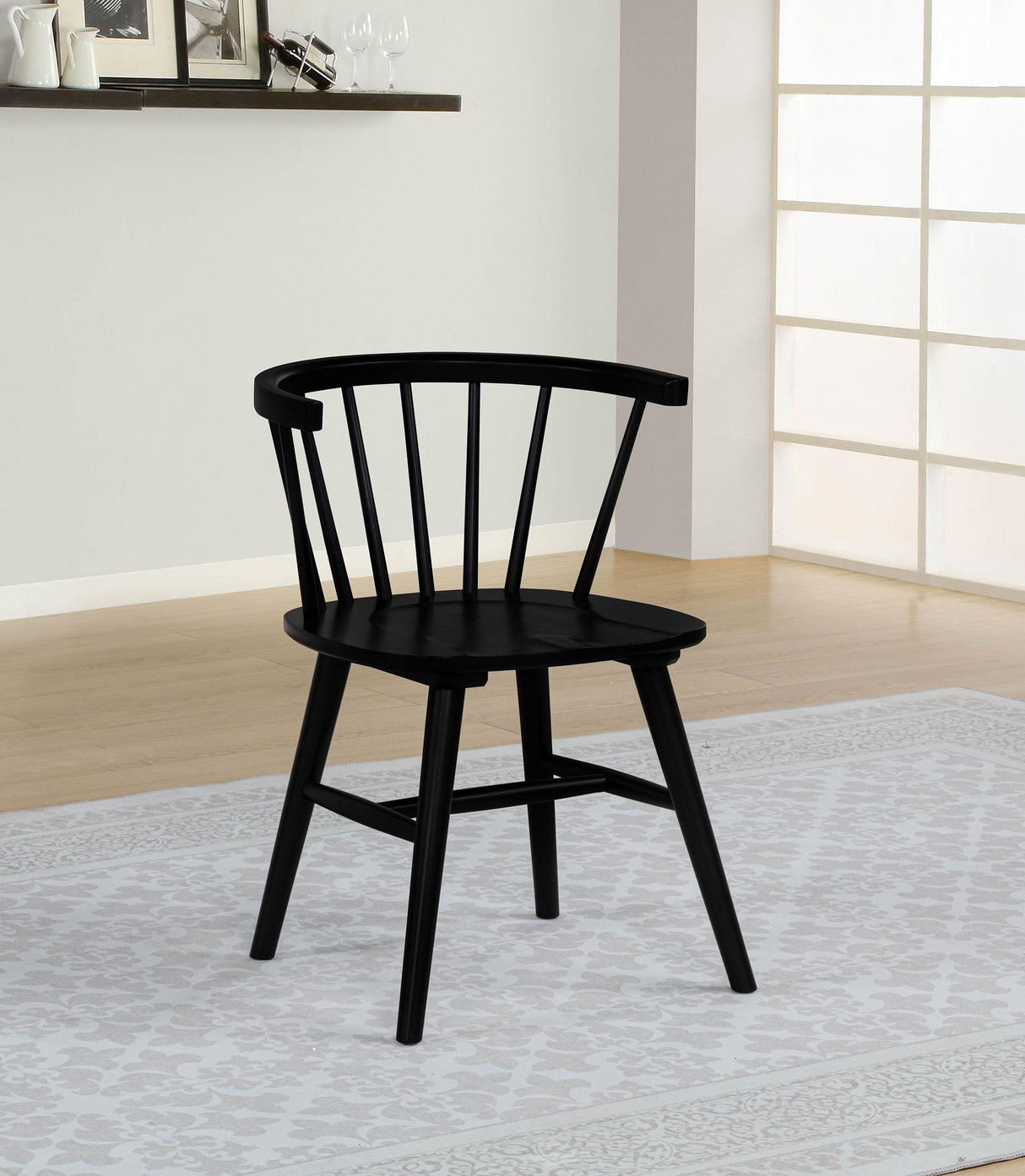 Jeffries Black Windsor Wood Dining Side Chair, Set of 2 from Coaster - Luna Furniture