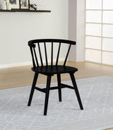 Jeffries Black Windsor Wood Dining Side Chair, Set of 2 from Coaster - Luna Furniture