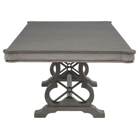 Cresswell Weathered Taupe 7-Piece 104-inch Extension Dining Set from Coaster - Luna Furniture