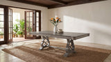 Cresswell Weathered Taupe 104-inch Double Pedestal Extension Dining Table from Coaster - Luna Furniture
