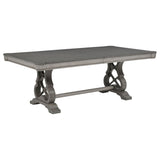 Cresswell Weathered Taupe 104-inch Double Pedestal Extension Dining Table from Coaster - Luna Furniture