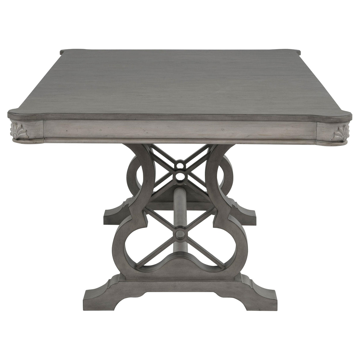 Cresswell Weathered Taupe 104-inch Double Pedestal Extension Dining Table from Coaster - Luna Furniture