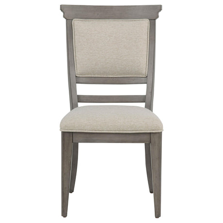 Cresswell Tan/Weathered Taupe Upholstered Dining Side Chair, Set of 2 from Coaster - Luna Furniture