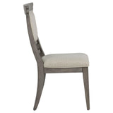 Cresswell Tan/Weathered Taupe Upholstered Dining Side Chair, Set of 2 from Coaster - Luna Furniture