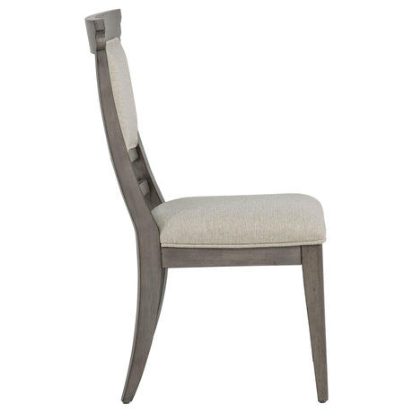 Cresswell Tan/Weathered Taupe Upholstered Dining Side Chair, Set of 2 from Coaster - Luna Furniture
