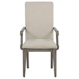 Cresswell Tan / Weathered Taupe Upholstered Dining Arm Chair (Set of 2) from Coaster - Luna Furniture