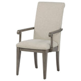 Cresswell Tan/Weathered Taupe Upholstered Dining Arm Chair, Set of 2 from Coaster - Luna Furniture