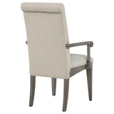 Cresswell Tan/Weathered Taupe Upholstered Dining Arm Chair, Set of 2 from Coaster - Luna Furniture
