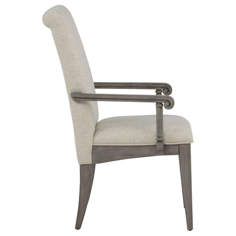 Cresswell Tan/Weathered Taupe Upholstered Dining Arm Chair, Set of 2 from Coaster - Luna Furniture