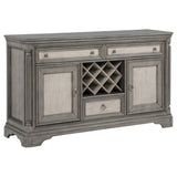 Cresswell 2-door 3-drawer Wine Storage Buffet Weathered Taupe from Coaster - Luna Furniture