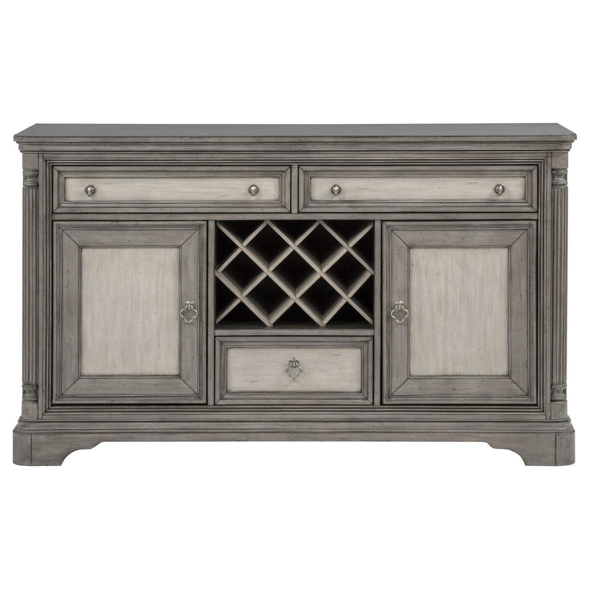 Cresswell 2-door 3-drawer Wine Storage Buffet Weathered Taupe from Coaster - Luna Furniture