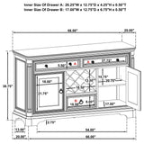 Cresswell Weathered Taupe 2-Door 3-Drawer Wine Storage Buffet from Coaster - Luna Furniture