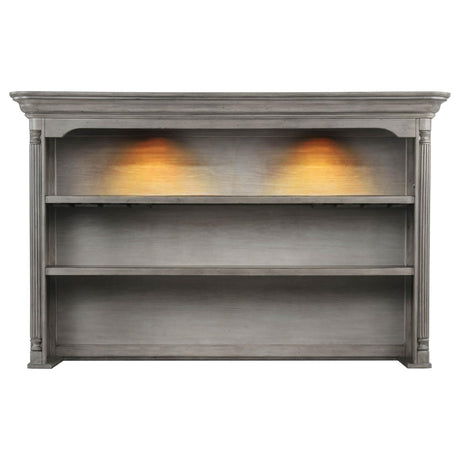 Cresswell Weathered Taupe 2-Tier Touch Light Hutch Display Cabinet from Coaster - Luna Furniture