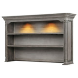 Cresswell 2-tier Touch Light Hutch Display Cabinet Weathered Taupe from Coaster - Luna Furniture