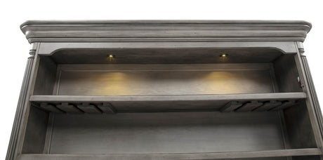 Cresswell Weathered Taupe 2-Tier Touch Light Hutch Display Cabinet from Coaster - Luna Furniture