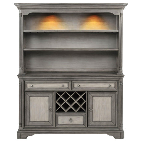 Cresswell Weathered Taupe 2-Door and 3-Drawer Buffet and Hutch from Coaster - Luna Furniture