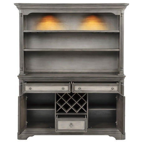 Cresswell Weathered Taupe 2-Door and 3-Drawer Buffet and Hutch from Coaster - Luna Furniture