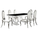 Antoine 7-piece Rectangular Glass Top Dining Set Chrome from Coaster - Luna Furniture