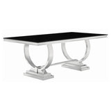 Antoine 7-piece Rectangular Glass Top Dining Set Chrome from Coaster - Luna Furniture