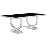 Antoine Chrome and Black Rectangular Dining Table from Coaster - Luna Furniture