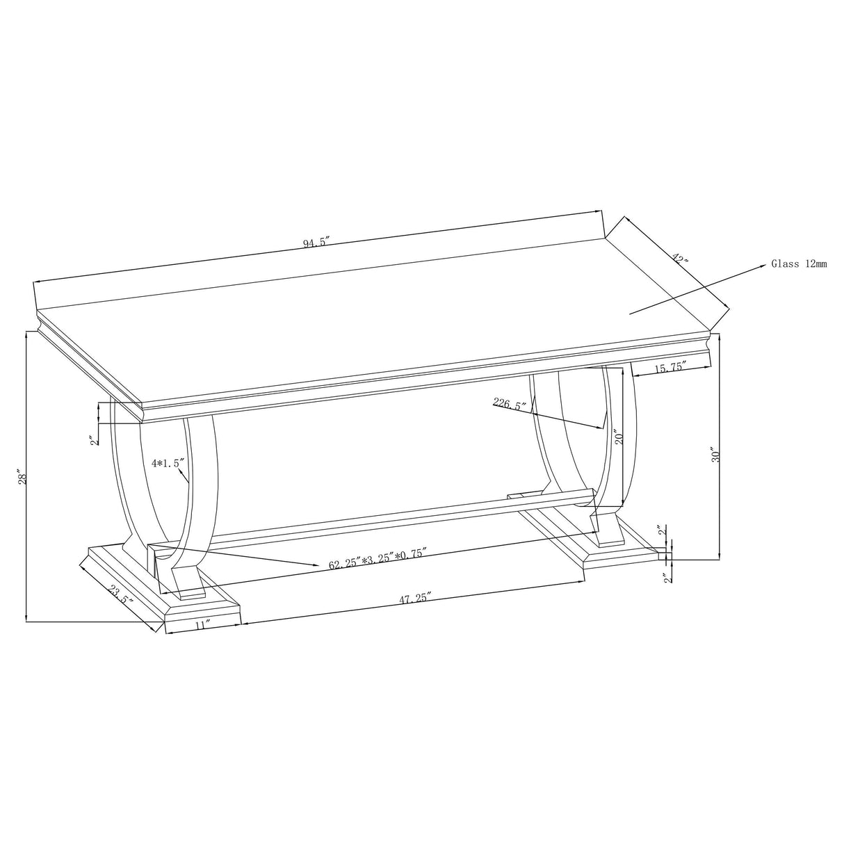 Antoine Chrome and Black Rectangular Dining Table from Coaster - Luna Furniture