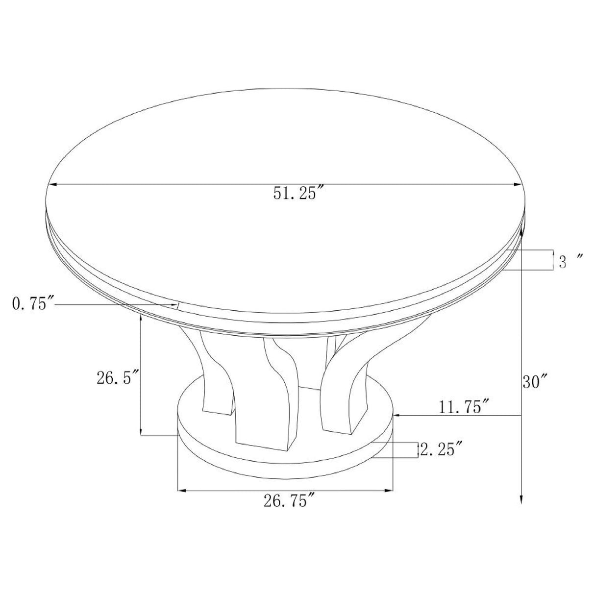 Anchorage Chrome and Black Round Dining Table from Coaster - Luna Furniture