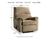 Nerviano Mocha Recliner from Ashley Furniture - Luna Furniture