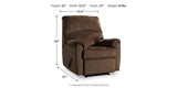 Nerviano Chocolate Recliner from Ashley Furniture - Luna Furniture