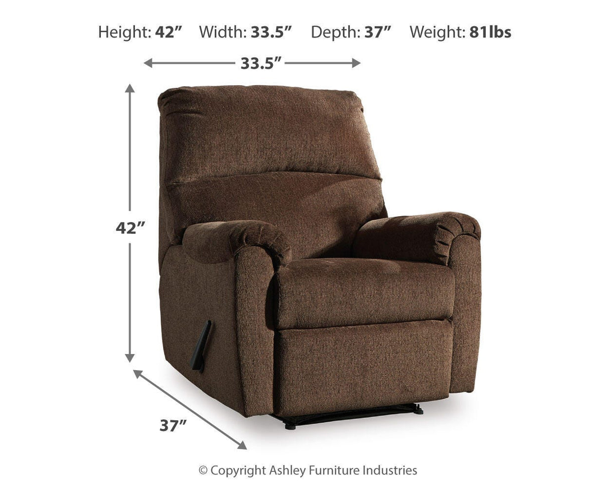 Nerviano Chocolate Recliner from Ashley Furniture - Luna Furniture