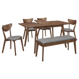 Alfredo Natural Walnut and Gray 6-Piece Dining Set from Coaster - Luna Furniture