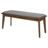 Alfredo Gray and Natural Walnut Upholstered Dining Bench from Coaster - Luna Furniture