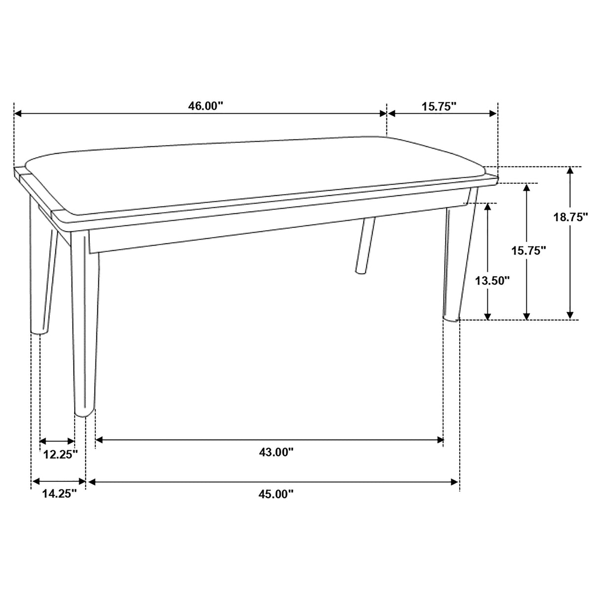 Alfredo Gray and Natural Walnut Upholstered Dining Bench from Coaster - Luna Furniture